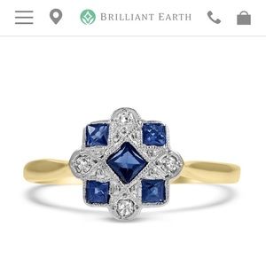 Brilliant Earth antique sapphire and diamond ring